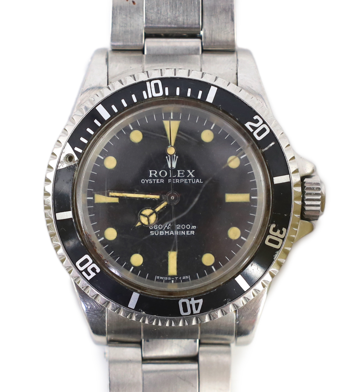 A gentleman's early 1970's stainless steel Rolex Oyster Perpetual Submariner wrist watch